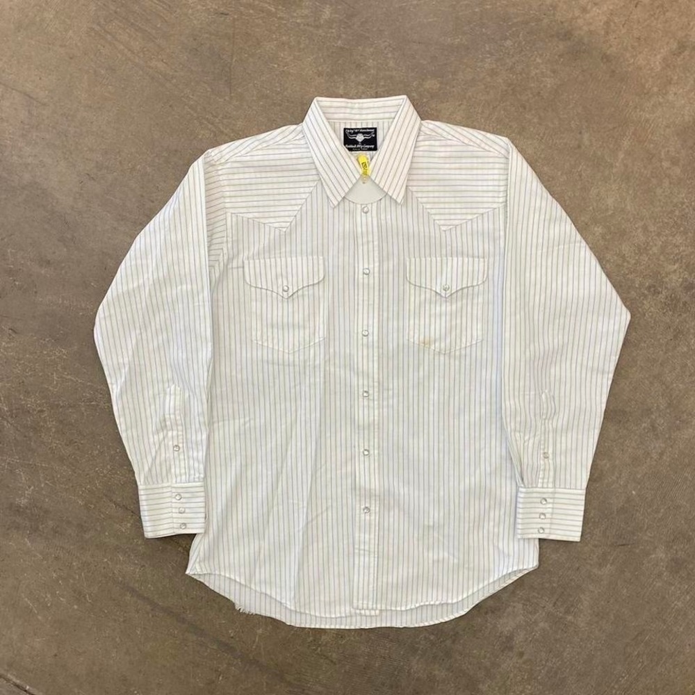 Vintage‎ Flying R Ranchwear 90s Western Pinstripes Button Down Cowboy Shirt XL